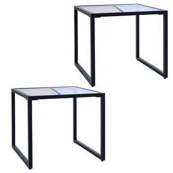 Costway Set of 2 Side End Table Tempered Glass Top Metal Frame Living Room Furniture
Costway Set of 2 Side End Table Tempered Glass Top Metal Frame Living Room Furniture