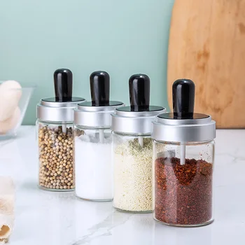 Glass seasoning box spoon lid integrated seasoning jar seasoning bottle ketchup bottle kitchen supplies seasoning jar
Glass seasoning box spoon lid integrated seasoning jar seasoning bottle ketchup bottle kitchen supplies seasoning jar