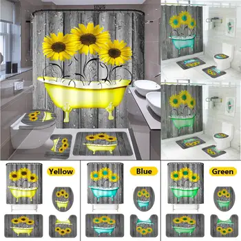 1/3/4Pcs Sunflower Shower Curtain Bathroom Mat Toilet Seat Cover Non-slip Bath Mat Set Waterproof Curtain Bathroom Decor
1/3/4Pcs Sunflower Shower Curtain Bathroom Mat Toilet Seat Cover Non-slip Bath Mat Set Waterproof Curtain Bathroom Decor