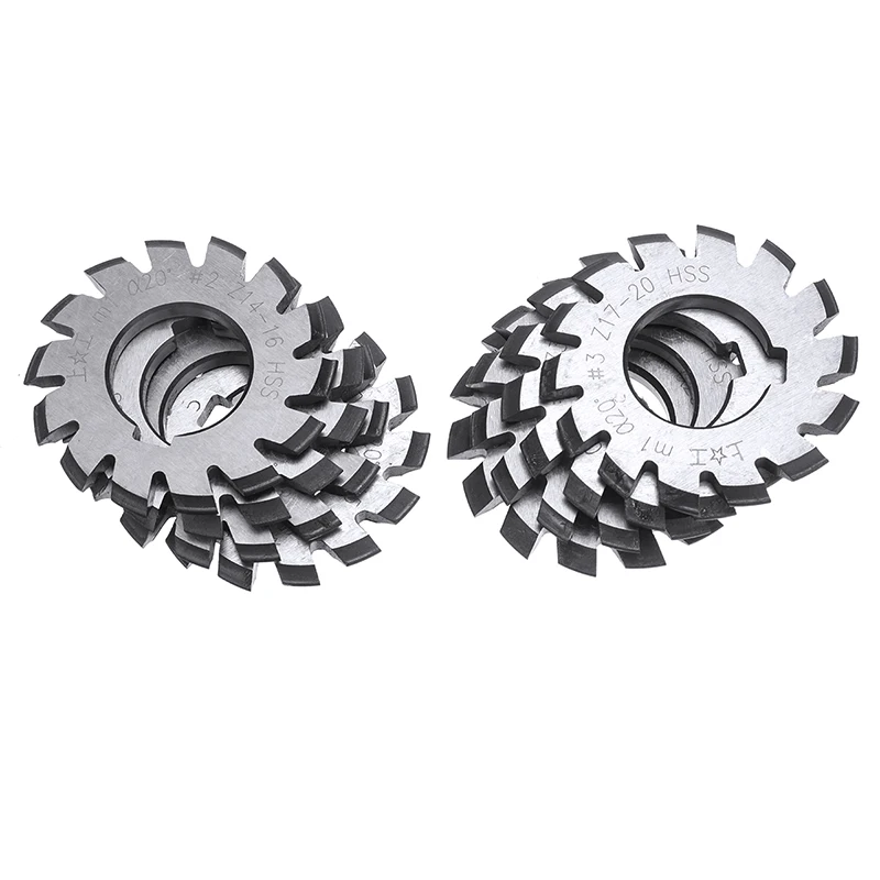 8pcs HSS Involute Gear Cutters Set Diameter 22mm M1 Module PA 20 Degree #1-8 Assortment Kit For Power Tools
8pcs HSS Involute Gear Cutters Set Diameter 22mm M1 Module PA 20 Degree #1-8 Assortment Kit For Power Tools