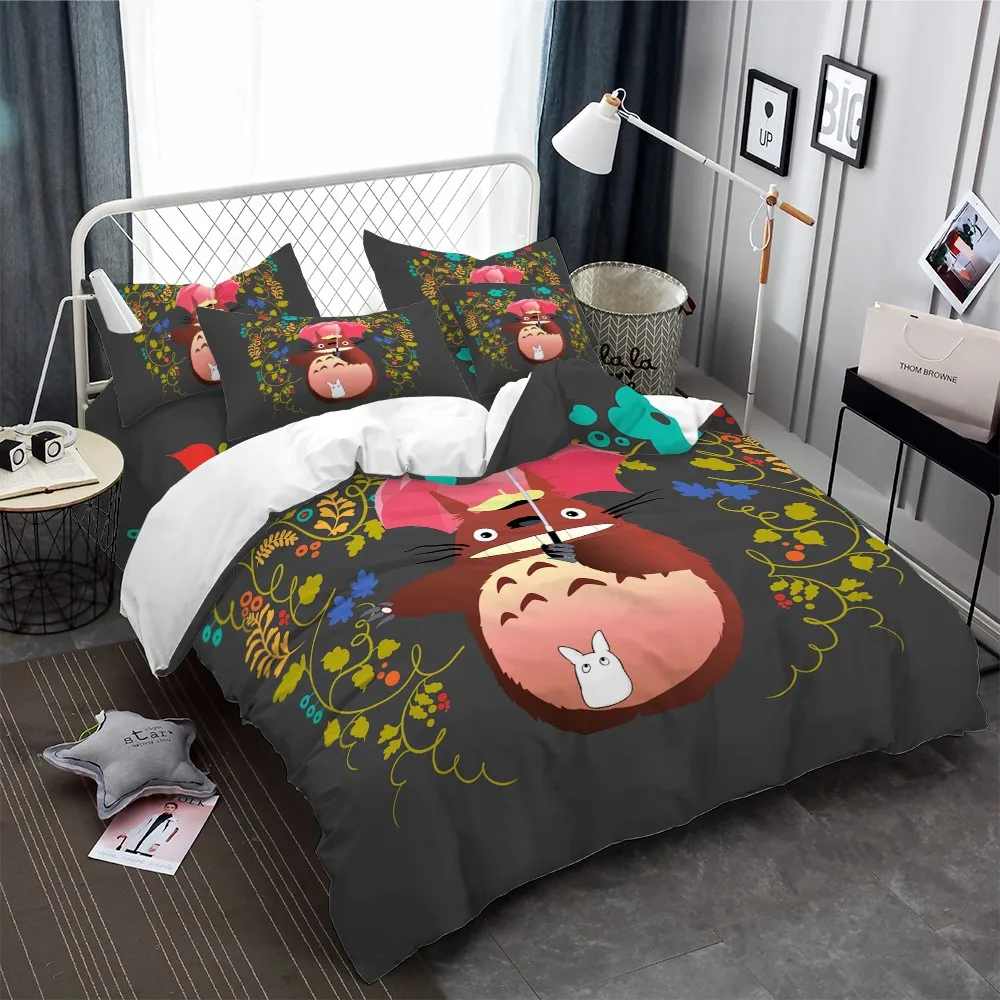 2/3 Pieces Anime Totoro Bedding Set 3D Print Cartoon Tree Vine Duvet Cover Single Full Queen Size Bed Cover Set Pillowcase
2/3 Pieces Anime Totoro Bedding Set 3D Print Cartoon Tree Vine Duvet Cover Single Full Queen Size Bed Cover Set Pillowcase