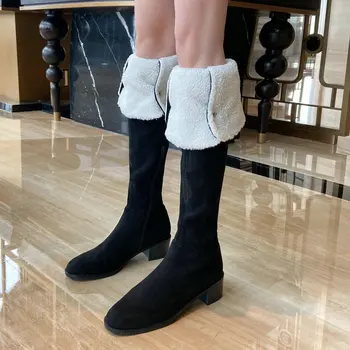 Fashion Snow Boots Women Suede Zipper Over The Knee Boots Warm Winter Round Toe Long Boots Comfort Low Heel Shoes Woman
Fashion Snow Boots Women Suede Zipper Over The Knee Boots Warm Winter Round Toe Long Boots Comfort Low Heel Shoes Woman