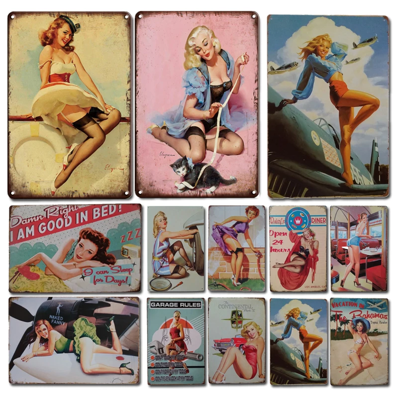 Vintage Sexy Pin Up Girl Poster Metal Plate Tin Sign, Retro Decorative Plaque, Beach Bar, Bathroom, Wall Decoration Accessories
Vintage Sexy Pin Up Girl Poster Metal Plate Tin Sign, Retro Decorative Plaque, Beach Bar, Bathroom, Wall Decoration Accessories