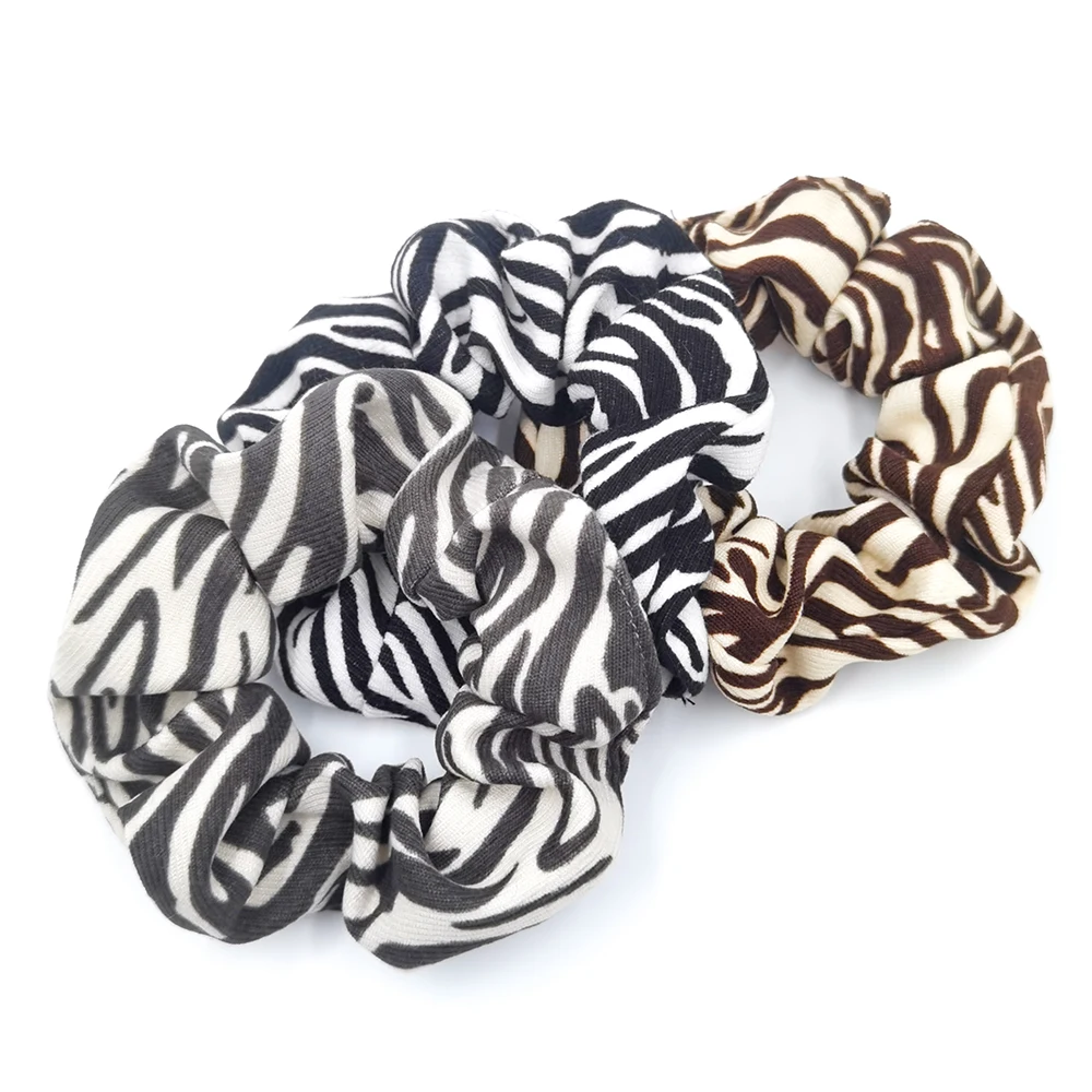 

3PCS/Set Fashion Leopard Zebra Pattern Scrunchies Elastic Hair Band Women Girl Corduroy Dot Headband Ponytail Holder Accessories