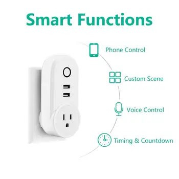 Smart Plug Socket Wifi Wireless Remote Control Socket Smart Home Power Adapter USB Socket EU Standard Plugs for IOS Androd
Smart Plug Socket Wifi Wireless Remote Control Socket Smart Home Power Adapter USB Socket EU Standard Plugs for IOS Androd