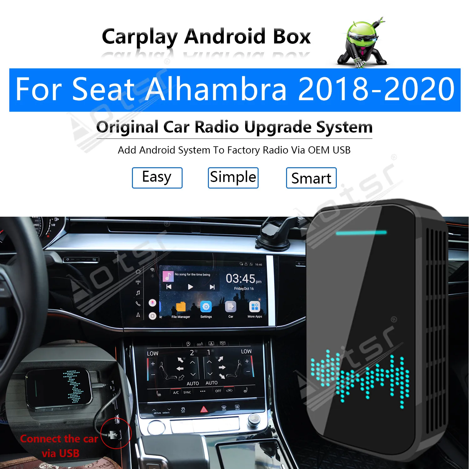 4+32G For Seat Alhambra 2018 2019 2020 Car Multimedia Player Android System Mirror Link Map Apple Carplay Wireless Dongle Ai Box
4+32G For Seat Alhambra 2018 2019 2020 Car Multimedia Player Android System Mirror Link Map Apple Carplay Wireless Dongle Ai Box