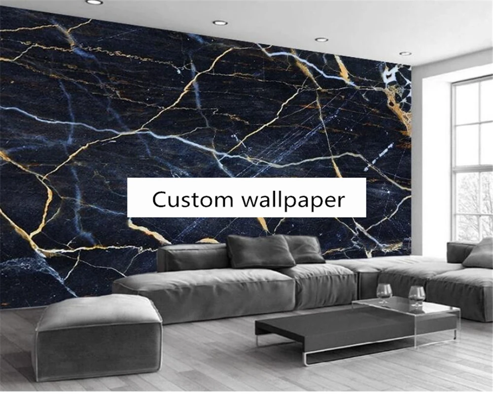 

beibehang papel de parede 3d Customize new modern abstract blue marble TV sofa background wallpaper papier peint