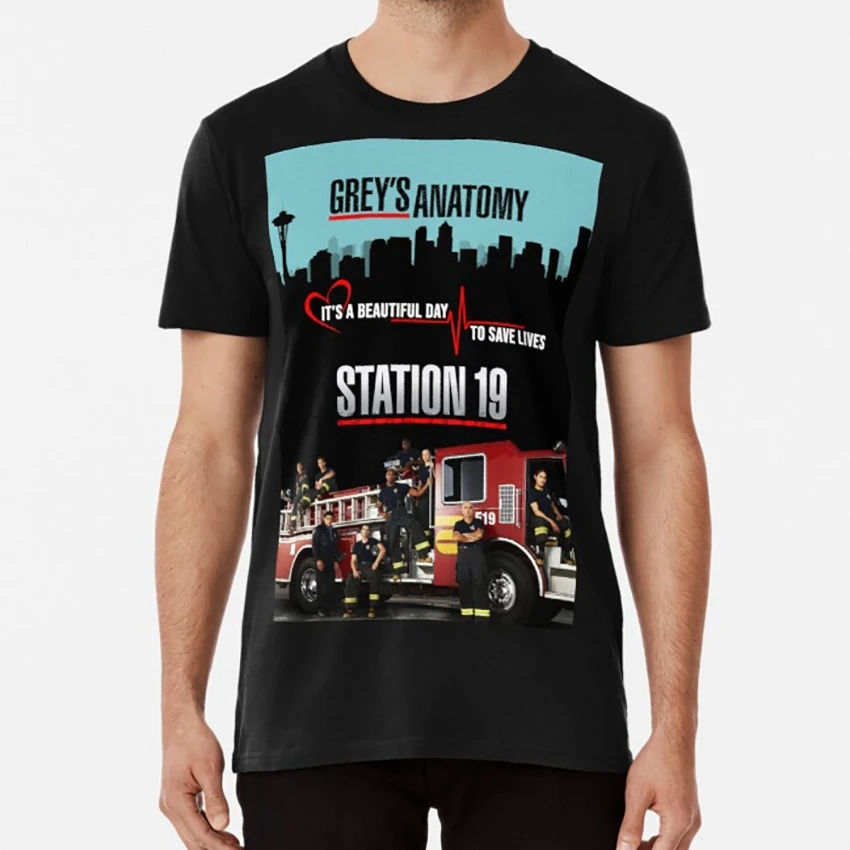 Анатомия страсти станция 19 футболка station19 пожарных врачей mandycali рамкой серии seriestv