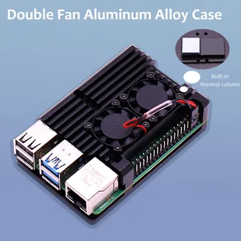 Development board Accessories for raspberry pi 4 case Fit For Raspberry Pi 4B CNC Aluminum Alloy Case Box Double Cooling Fans
Development board Accessories for raspberry pi 4 case Fit For Raspberry Pi 4B CNC Aluminum Alloy Case Box Double Cooling Fans