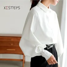 Big Lantern Sleeve Women Blouses Shirts White Black Blue Tops Female Turn-down Collar Office Lady Clothes 2021 Spring Autumn
Big Lantern Sleeve Women Blouses Shirts White Black Blue Tops Female Turn-down Collar Office Lady Clothes 2021 Spring Autumn