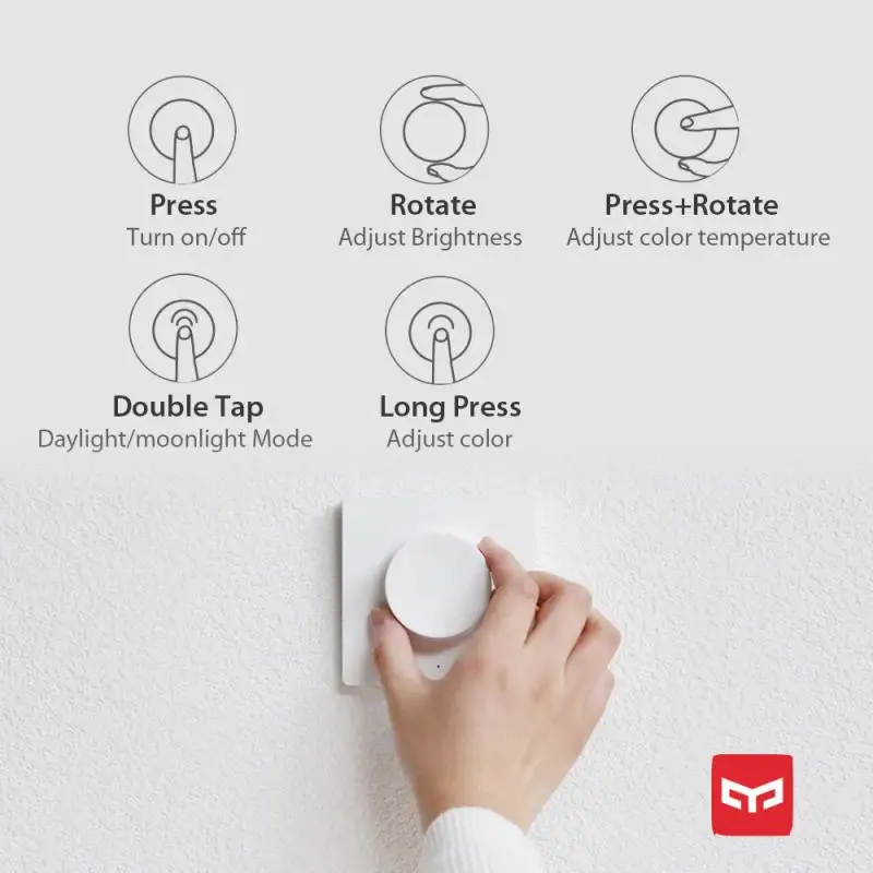 Yeelight Smart Dimmer Switch modify 86-type on/off controller adjust brightness color temperature of Mijia LED Ceiling Light
Yeelight Smart Dimmer Switch modify 86-type on/off controller adjust brightness color temperature of Mijia LED Ceiling Light