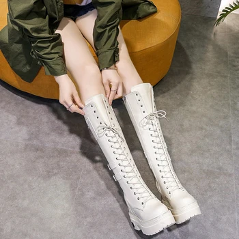 Metal Buckle Wedge Knee High Boots Platform Women Cross Strappy Increase Height Long Knee High Boots Women Black Beige 2020 
Metal Buckle Wedge Knee High Boots Platform Women Cross Strappy Increase Height Long Knee High Boots Women Black Beige 2020