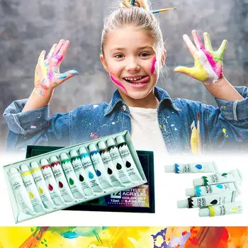 12colors x12ml Acrylic Paint Set Art Tool For Drawing Wall Art Painting Student Painted Supplies Hand Pigment Drawing R2C1
12colors x12ml Acrylic Paint Set Art Tool For Drawing Wall Art Painting Student Painted Supplies Hand Pigment Drawing R2C1
