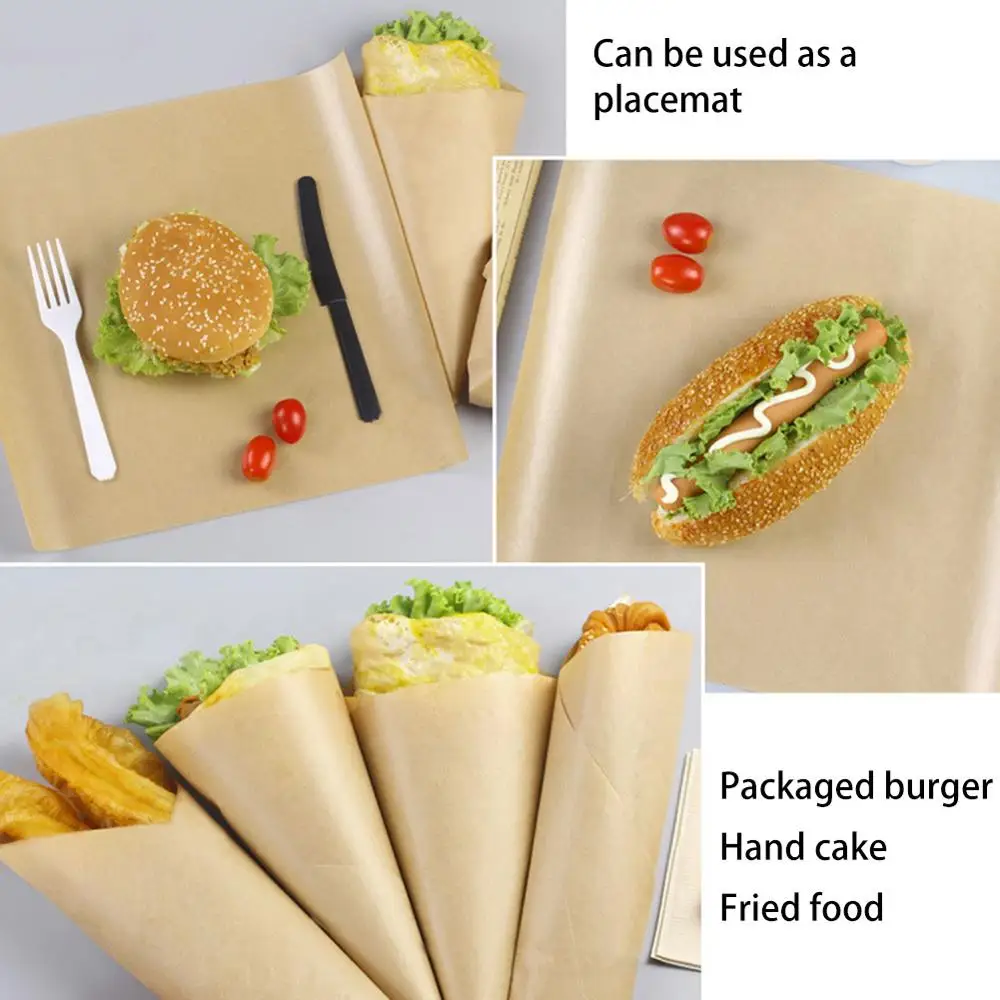 200 Kraft Paper Hamburger Wrapping Paper Oil-proof Paper Laminating Tray Paper Food Wrapping Paper New Quality Brown
200 Kraft Paper Hamburger Wrapping Paper Oil-proof Paper Laminating Tray Paper Food Wrapping Paper New Quality Brown