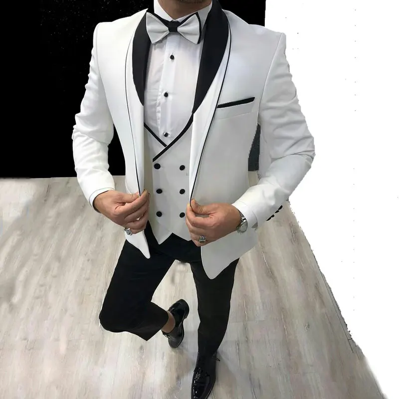 Latest Coat Pants Designs White Suits Mens Wedding Groom Tuxedos Slim Fit Best Man Blazer Terno Masculino (Jacket+Pants+Vest)
Latest Coat Pants Designs White Suits Mens Wedding Groom Tuxedos Slim Fit Best Man Blazer Terno Masculino (Jacket+Pants+Vest)