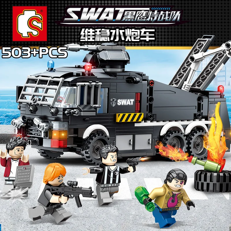 Baby Semp 102408 Keep Stable Water Cannon Trucks Black Hawk Special Combat Team Military Creative Assembled Building Blocks Educ
Baby Semp 102408 Keep Stable Water Cannon Trucks Black Hawk Special Combat Team Military Creative Assembled Building Blocks Educ