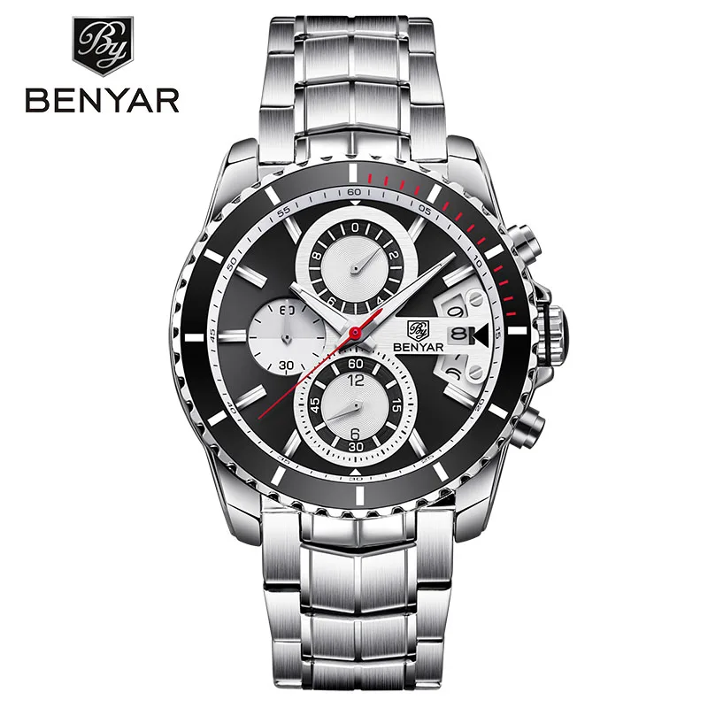BENYAR Fashion Business Dress Mens Watches Top Brand Luxury Chronograph Full Steel Waterproof Quartz Clock Support Dropshipping 
BENYAR Fashion Business Dress Mens Watches Top Brand Luxury Chronograph Full Steel Waterproof Quartz Clock Support Dropshipping