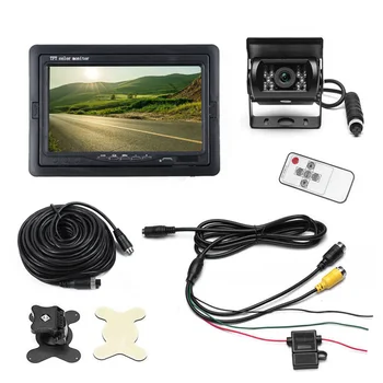 4 PIN Waterproof Backup Camera + 7 DC 12V~24V NTSC/PAL LCD Car Monitor Set