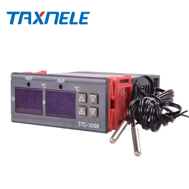 STC-3008 Dual Digital Thermostat Temperature Controller Incubator Two Relay Output Thermoregulator Heater Cooler 12V 24V 220V
STC-3008 Dual Digital Thermostat Temperature Controller Incubator Two Relay Output Thermoregulator Heater Cooler 12V 24V 220V