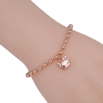 Cute Hello Kitty Cat Bracelet Women Fashion Wild Exquisite Bead Alloy Jewelry Plating Gold Color Lasting
Cute Hello Kitty Cat Bracelet Women Fashion Wild Exquisite Bead Alloy Jewelry Plating Gold Color Lasting