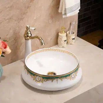 White ceramic on stage wash basin single basin bathroom washroom sink 
White ceramic on stage wash basin single basin bathroom washroom sink