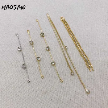 

HAOSAW Choose 4Pcs/Lot Jewelry Accessories/Earring Making/CZ Chian/Genuine Gold Plating/Hand Made/DIY Connector/Earring Findings