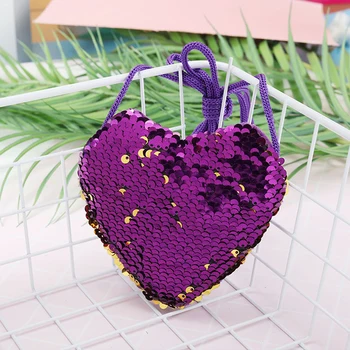 Heart-shaped sequin coin purse children's small wallet key case student portable zipper coin purse USB cable earphone bag gift 
Heart-shaped sequin coin purse children's small wallet key case student portable zipper coin purse USB cable earphone bag gift