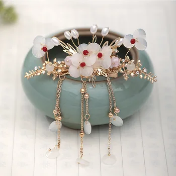 FORSEVEN Vintage Chinese Style Hair Jewelry Flower Shape Hair Clip Faux Pearl Pendant Tassel Hair Pin Fairy Girls Headband JL 
FORSEVEN Vintage Chinese Style Hair Jewelry Flower Shape Hair Clip Faux Pearl Pendant Tassel Hair Pin Fairy Girls Headband JL