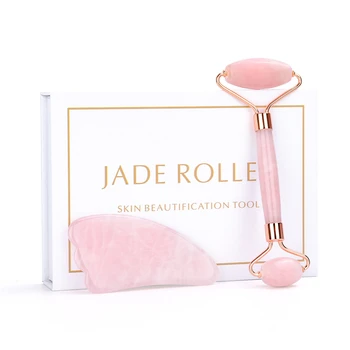 Crystal Roller Set Facial Massage Natural Jade Roller Gua Sha Set Jade Scraper Rose Quartz Stone Face Lift Massager Beauty Tool
Crystal Roller Set Facial Massage Natural Jade Roller Gua Sha Set Jade Scraper Rose Quartz Stone Face Lift Massager Beauty Tool