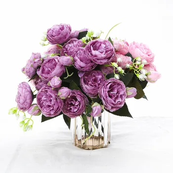 Home Decor Artificial Flowers Decoracion Silk Artificiales Rose Silk fake flower Home Decoration Peonies 5 Big Heads 4 Small Bud
Home Decor Artificial Flowers Decoracion Silk Artificiales Rose Silk fake flower Home Decoration Peonies 5 Big Heads 4 Small Bud