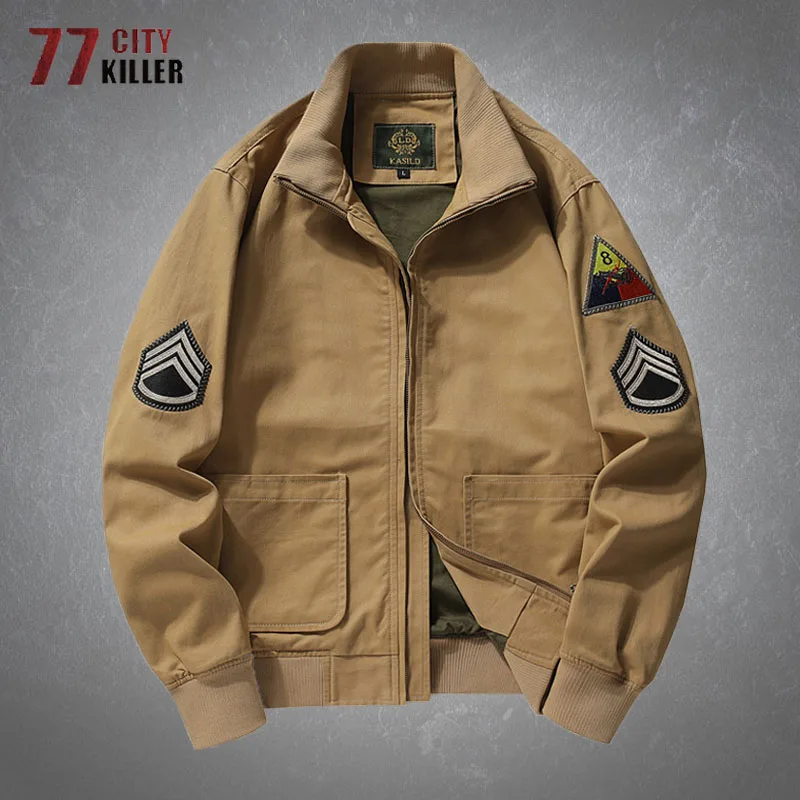 Bomber Jacket Men Casual Wear-resistant Cotton Cargo Coats Male Pilot Military Combat Lightweight Men's Cotton Tanker Jackets
Bomber Jacket Men Casual Wear-resistant Cotton Cargo Coats Male Pilot Military Combat Lightweight Men's Cotton Tanker Jackets