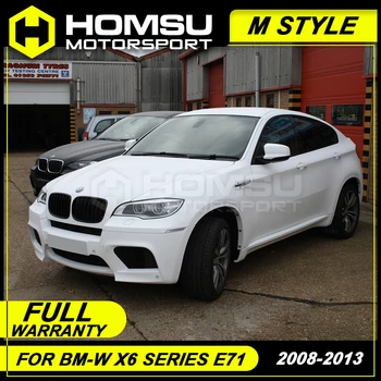 M style FRP Unpainted Car Body Kit Front Rear Bumper Side Skirts Wheel Eyebrows Exhaust Pipes For BM-W X6 Series E71 2008-2013 
M style FRP Unpainted Car Body Kit Front Rear Bumper Side Skirts Wheel Eyebrows Exhaust Pipes For BM-W X6 Series E71 2008-2013