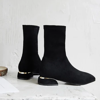 Size 42 Square Toe Flock Leather Women Ankle Boots Thick Heels Mature Office Lady Dress Boots Flats Heel Solid Black Boot Female
Size 42 Square Toe Flock Leather Women Ankle Boots Thick Heels Mature Office Lady Dress Boots Flats Heel Solid Black Boot Female