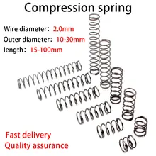 Spiral Spring, Compression Spring, High Quality Spring Steel, Wire Diameter 2.0mm, Outside Diameter 10-30mm, Length 15mm-100mm
Spiral Spring, Compression Spring, High Quality Spring Steel, Wire Diameter 2.0mm, Outside Diameter 10-30mm, Length 15mm-100mm