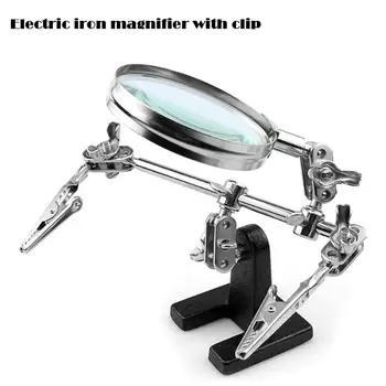 Three Hand Auxiliary Clamp Magnifying Glass 60mm with Clamp Electric Soldering Iron Instrument
Three Hand Auxiliary Clamp Magnifying Glass 60mm with Clamp Electric Soldering Iron Instrument