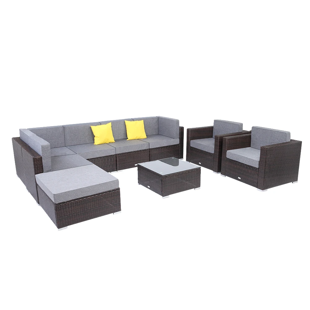 9PCS Outdoor Rattan Wicker Conversation Furniture Set,All Weather Coffee Table Rattan Garden Sofa Set Sectional Couch,Long Seat
9PCS Outdoor Rattan Wicker Conversation Furniture Set,All Weather Coffee Table Rattan Garden Sofa Set Sectional Couch,Long Seat