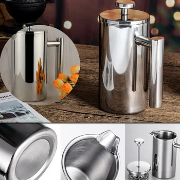 350/800/1000ML Coffee Pots Double Layer Stainless Steel Coffee And Tea Maker French Press Heat Preservation Mug
350/800/1000ML Coffee Pots Double Layer Stainless Steel Coffee And Tea Maker French Press Heat Preservation Mug