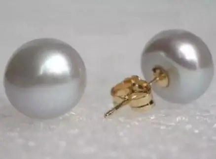 

New Favorite Pearl Earrings Very Perfect 8-9mm Natural Grey Color Freshwater Pearls S925 Gold Color Silver Stud Earring