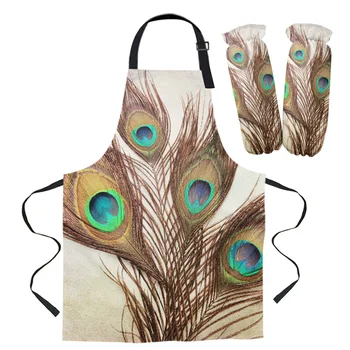 Apron Kit Peacock Feathers Kitchen Bib Oven Mitts for Cooking Gardening Woman Kids Aprons Cuff Baking Accessories
Apron Kit Peacock Feathers Kitchen Bib Oven Mitts for Cooking Gardening Woman Kids Aprons Cuff Baking Accessories