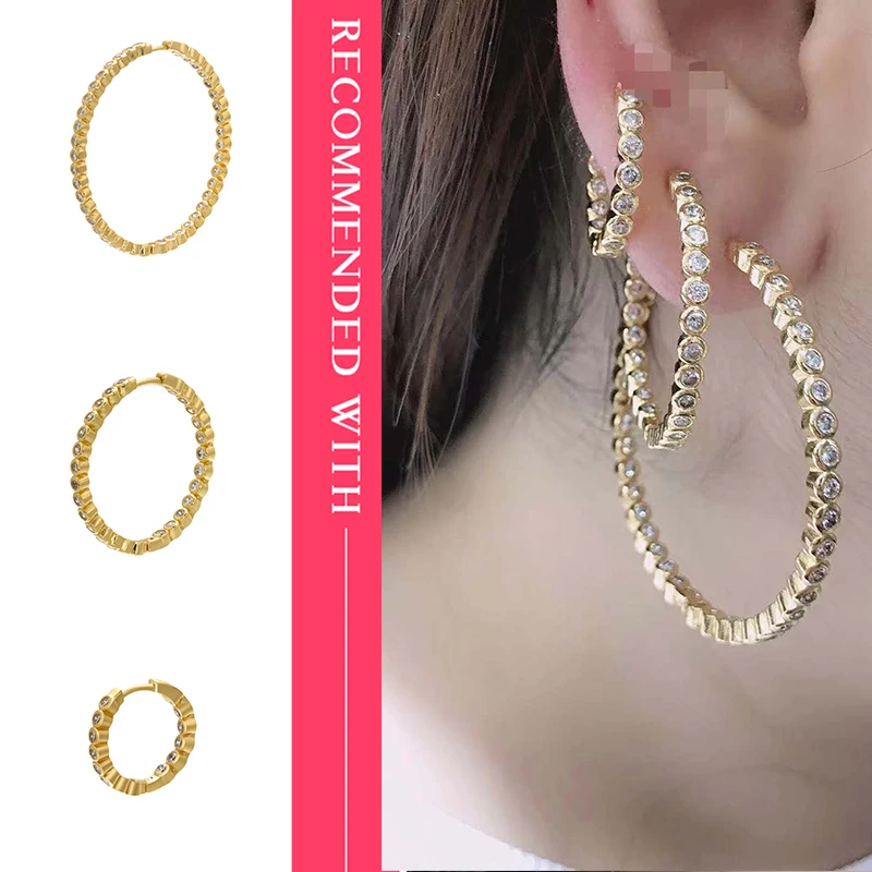 ZHUKOU gold color big/Medium/small hoop earrings Classic CZ crystal Round earring for women huggies earrings wholesale VE247
ZHUKOU gold color big/Medium/small hoop earrings Classic CZ crystal Round earring for women huggies earrings wholesale VE247