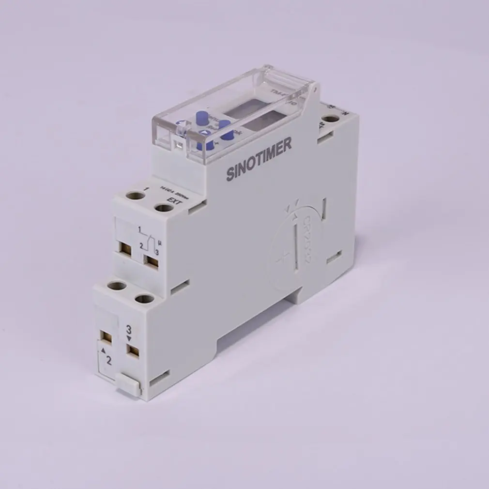 SINOTIMER 220V/110V TM610 1P 18MM Single Module DIN Rail LCD Digital 7 Days 24Hours Programmable Timer Switch
SINOTIMER 220V/110V TM610 1P 18MM Single Module DIN Rail LCD Digital 7 Days 24Hours Programmable Timer Switch