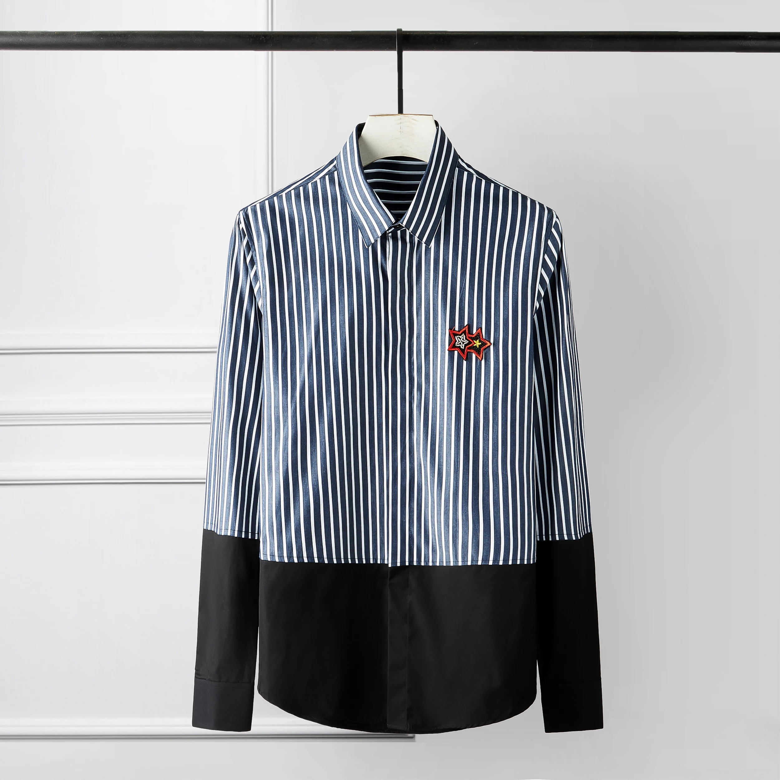 Minglu Shirt Men Luxury Striped Patchwork Pentagram Embroidery Party Men Shirt Casual Long Sleeve Mens Dress Shirts Plus Size
Minglu Shirt Men Luxury Striped Patchwork Pentagram Embroidery Party Men Shirt Casual Long Sleeve Mens Dress Shirts Plus Size
