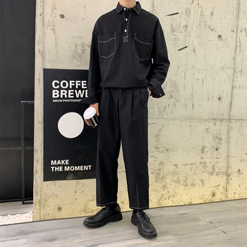 Male Long Sleeve Loose Casual Pullover Shirt Japan Streetwear Hip Hop Straight Harem Trousers Men 2 Piece Sets (shirt+pant)
Male Long Sleeve Loose Casual Pullover Shirt Japan Streetwear Hip Hop Straight Harem Trousers Men 2 Piece Sets (shirt+pant)
