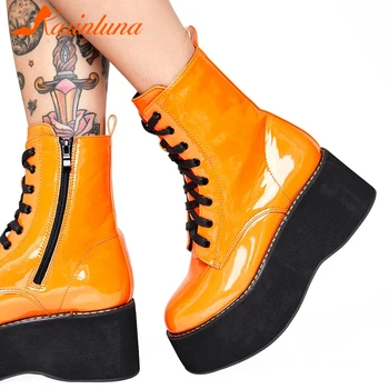 2021 Dropship On Sale Fashion New shoes women High Platform Round Toe Bright Color Cross-tied Ankel Boots Zip
2021 Dropship On Sale Fashion New shoes women High Platform Round Toe Bright Color Cross-tied Ankel Boots Zip