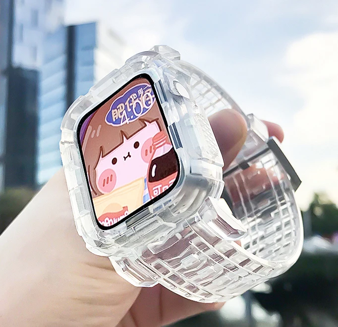 Transparent Watch Straps For Apple Watch 6 5 4 3 2 1 Silicone Colorful Watch band For I Watch Protection 38mm 40mm 42mm 44mm
Transparent Watch Straps For Apple Watch 6 5 4 3 2 1 Silicone Colorful Watch band For I Watch Protection 38mm 40mm 42mm 44mm