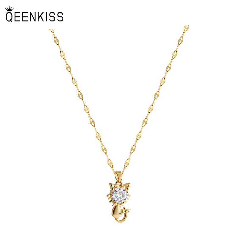 QEENKISS NC7124 Fine Jewelry Wholesale Fashion Trendy Woman Girl Birthday Wedding Gift Cat AAA Zircon 18KT Gold Pendant Necklace 
QEENKISS NC7124 Fine Jewelry Wholesale Fashion Trendy Woman Girl Birthday Wedding Gift Cat AAA Zircon 18KT Gold Pendant Necklace
