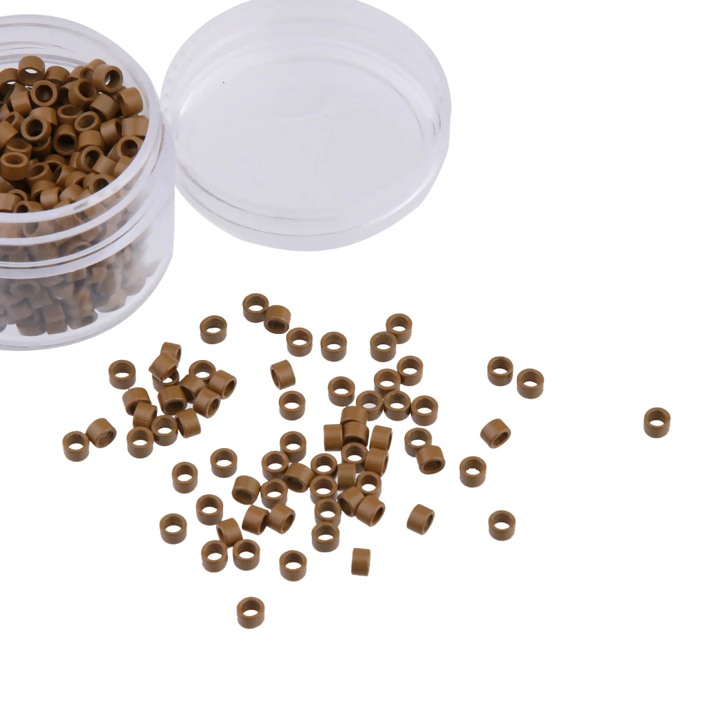 500Pcs 5mm Aluminum Nano Rings Beads for Hair Extensions Light Brown 500Pcs 5mm Aluminum Nano Rings Beads for Hair Extensions Light Brown