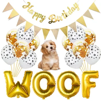 Pet Happy Birthday Banner Flag WOOF Letters Balloon Pet Dog Paw Printed Latex Balloons Pet Party Decoration Set
Pet Happy Birthday Banner Flag WOOF Letters Balloon Pet Dog Paw Printed Latex Balloons Pet Party Decoration Set