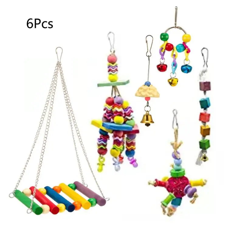 6 Pcs/set Parrot Wooden Blocks Tearing Toy Colorful Birds African Grey Cockatoos Perched Swing Hanging Toys for bird toy
6 Pcs/set Parrot Wooden Blocks Tearing Toy Colorful Birds African Grey Cockatoos Perched Swing Hanging Toys for bird toy