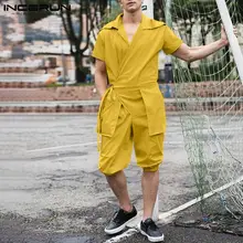 Casual New Men Sexy Leisure Short Sleeve Romper Fashion Style All-match Cargo Jumpsuit Bib Pant Trouser S-5XL INCERUN Tops 2021
Casual New Men Sexy Leisure Short Sleeve Romper Fashion Style All-match Cargo Jumpsuit Bib Pant Trouser S-5XL INCERUN Tops 2021